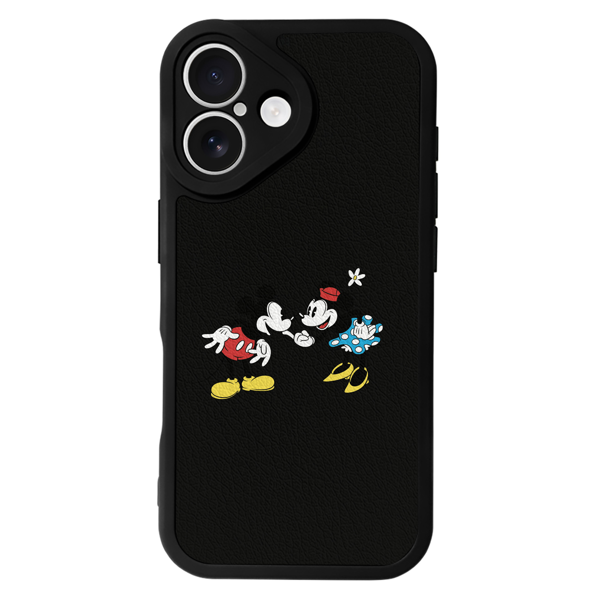 （画像用） ミッキーマウス Mickey Mouse 【iPhone 16シリーズ対応】シリコンスマホケース（レザー調） 材質：シリコン
